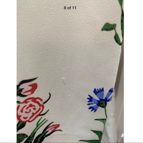 Silk tuxedo pleat ruffle lace flower white dress - Picture 9 of 16